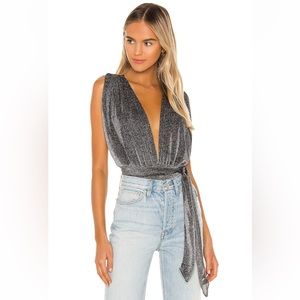 Metallic Cross Back Bodysuit Revolve Priya superdown XS